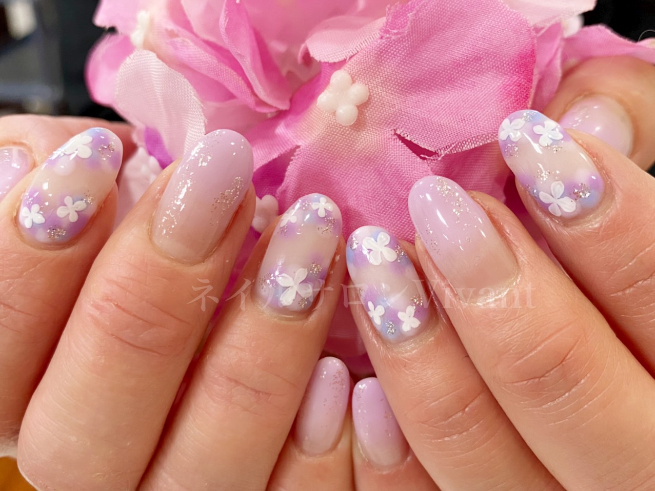 紫陽花ネイル