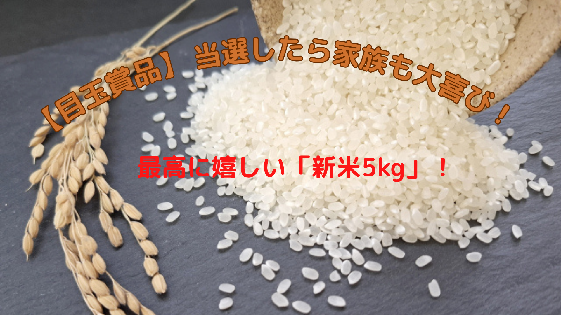 【目玉賞品】当選したら家族も大喜び! 最高に嬉しい「新米5kg」!