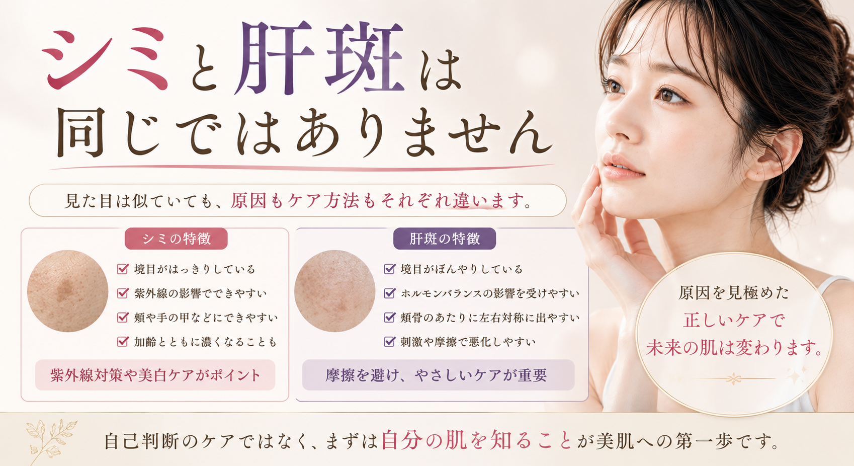 シミと肝斑は同じではありません